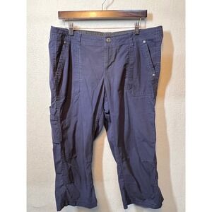 KÜHL Size 14 Blue Hiking Cropped Cargo Pants Womens‎ Outdoor Casual